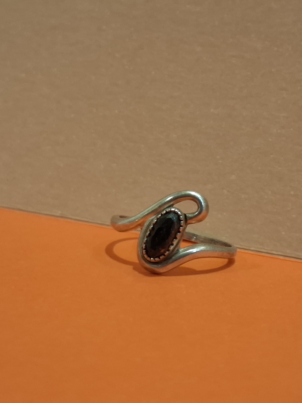 STERLING SILVER VINTAGE OPAL Swirl Ring